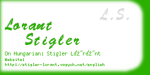 lorant stigler business card